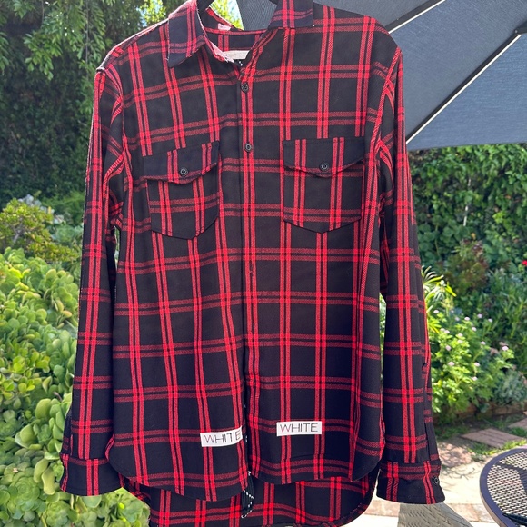 OFF-WHITE 13 RED FLANNEL SHIRT SHIRT-
